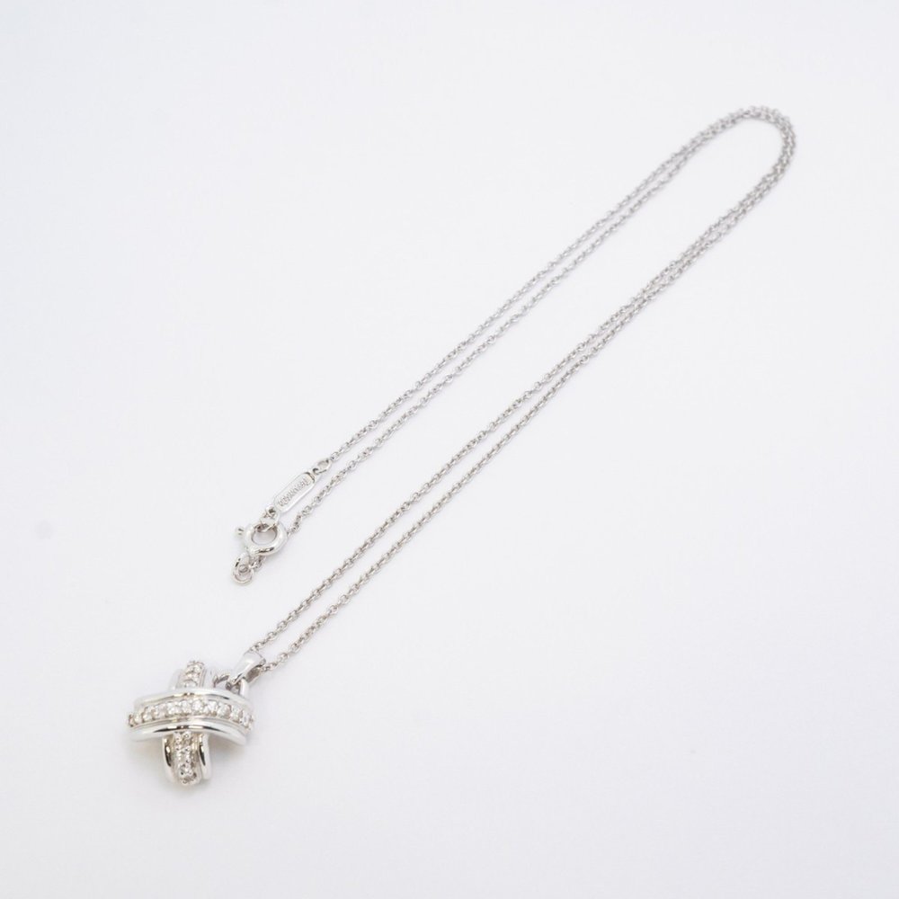 TIFFANY & CO. 18k White Gold Diamond Necklace - Picture 3 of 8